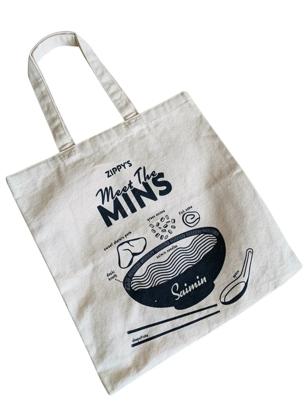 Zippy’s Hawaii Meet The Mins Saimin Tote Bag NWOT 15”x15”